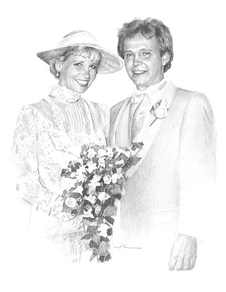 wedding pencil portrait