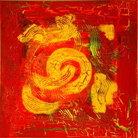 Crackle-Red 30x30cm 0308 SOLD