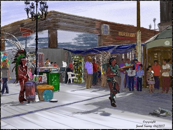 Street Scene with Dancers