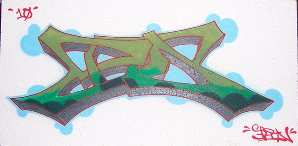 Spin Off Tag graffiti piece spray paint