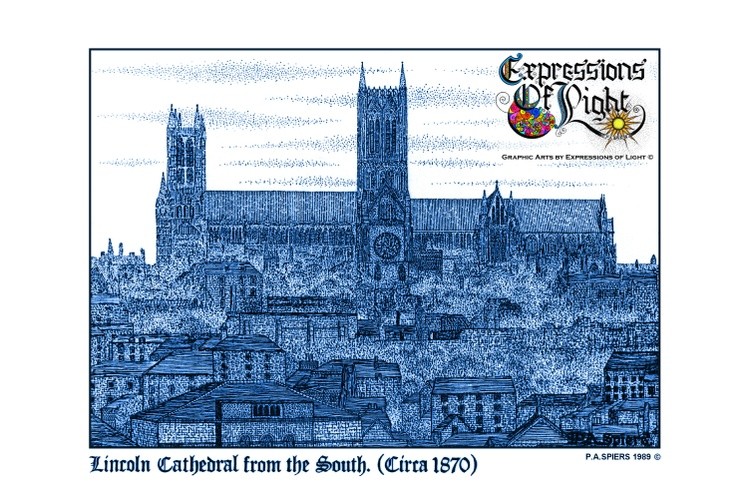 ExpoLight-Graphic-Arts-Lincoln-Cathedral-South-View-1989-0001 (Pen-&-Ink-Blue-Sepia-SP)