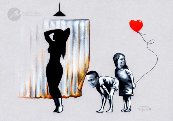 Kertu Liis & Karl Erik in the Banksy world