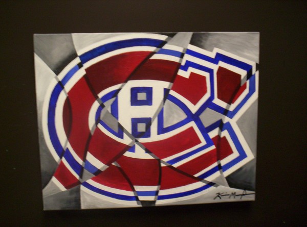 Montreal Canadiens Abstract Painting