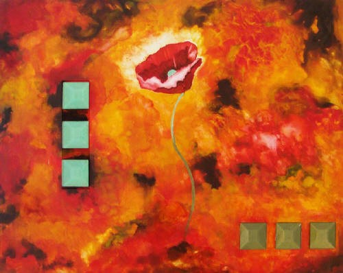 Poppy Contemporary Art Painting by Linda Paul