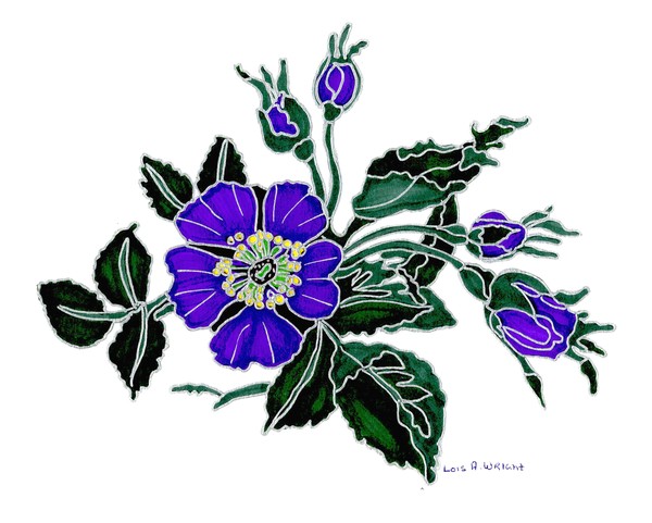 stained glass flower painting