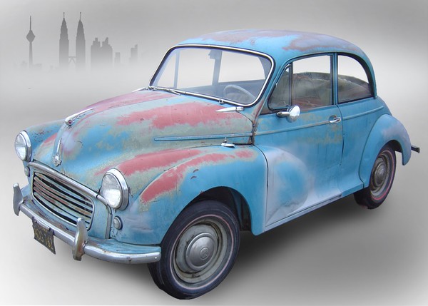 postcard morris minor