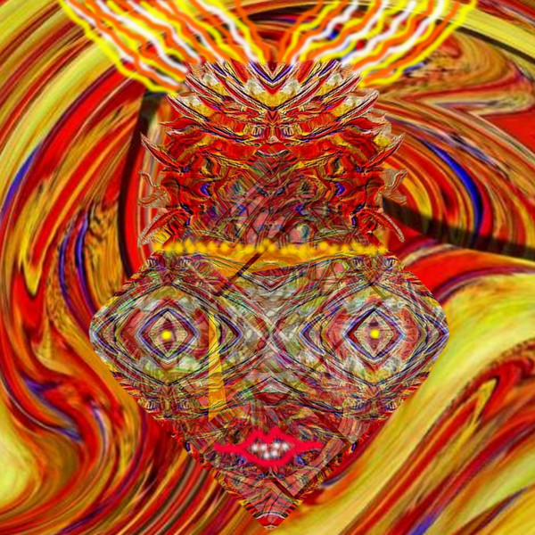 Electric Pineapple Head Reptile Lady