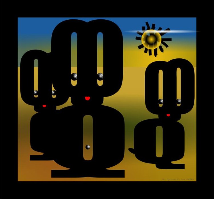 Three Dogs and the Sun