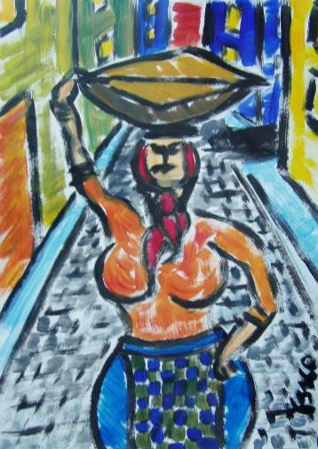 WOMAN SELLING FISH