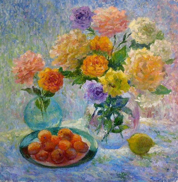 Still life with apricots