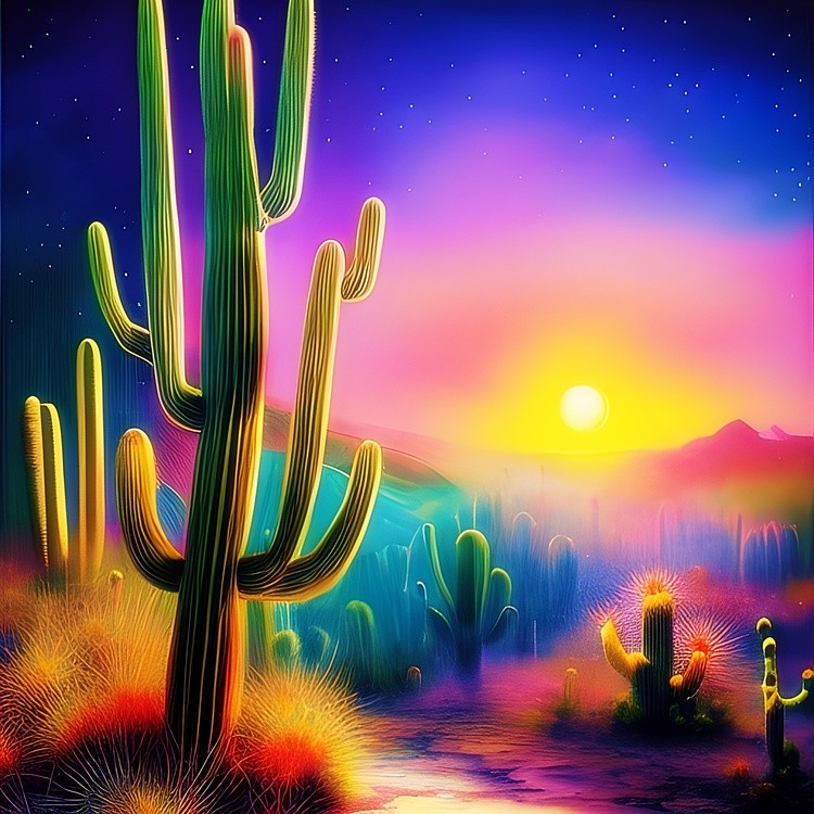 Colorful desert sunset