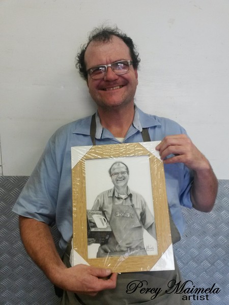 Brian and his portrait drawing