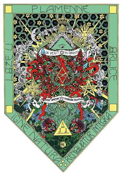 The flag of The thelemic lodge at flamming eagle