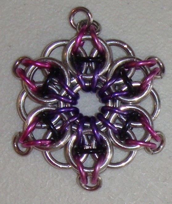 pink black purple celtic star pendant 1 1 2 in