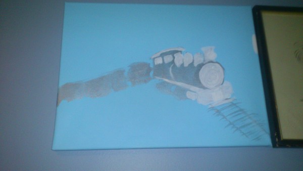 work in progress steam train at midnight