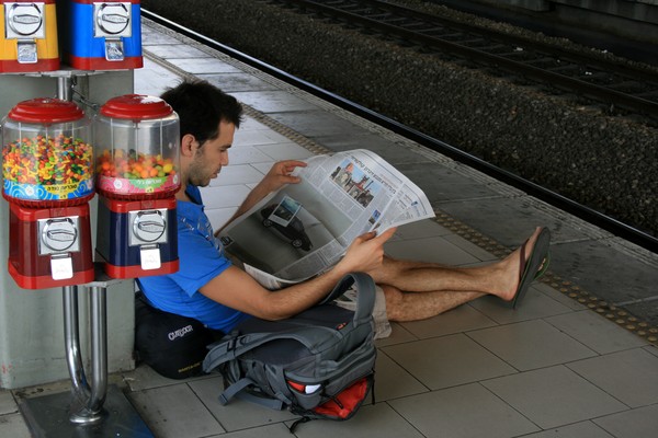 WAITING FOR THE TRAIN TO COME IN