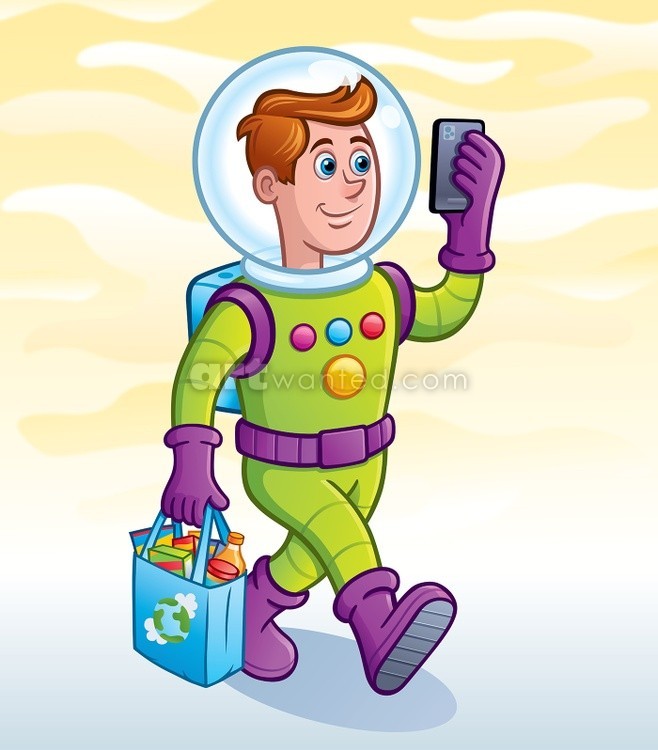 Man In Spacesuit For Bacterial Protection 