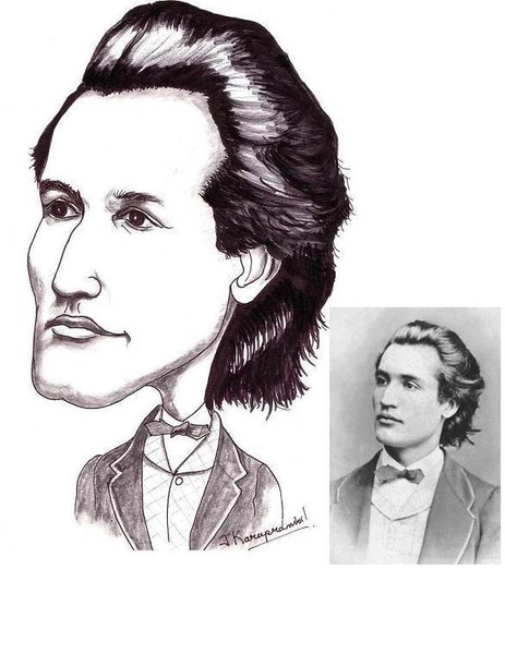 Caricature of Mihai Eminescu
