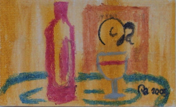 Wine and Cup in the Blue Elephant
