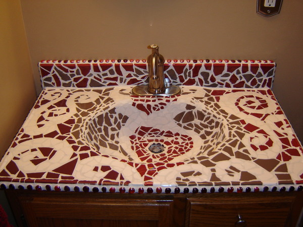 mosaic vanity