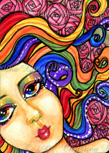 Rainbow Swirl ACEO