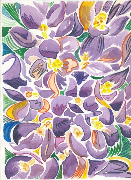Composition in orange and violet
