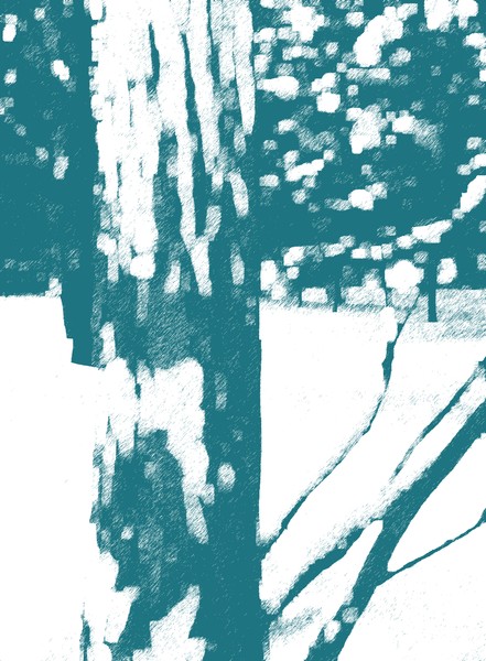 Snowy Tree In Blue (Two)