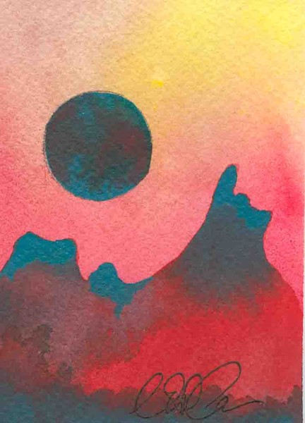 Alien dusk ACEO