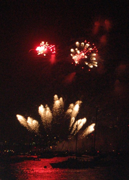 fireworks over