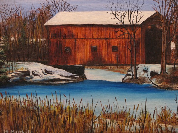 Baltimore Covered Bridge Oil on Canvas 16x20
