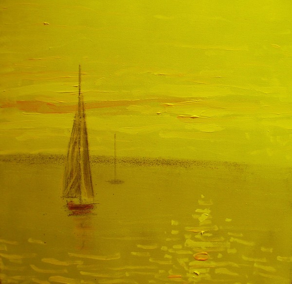 Vela sobre amarillo