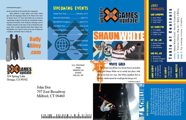 X-Games mail out news letter (cover-p3)