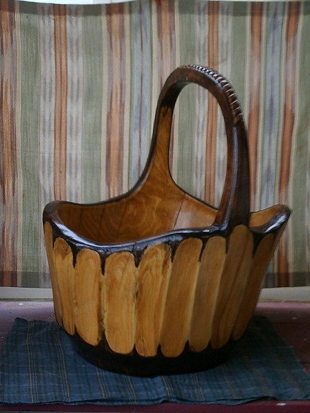 yellow cedar log basket