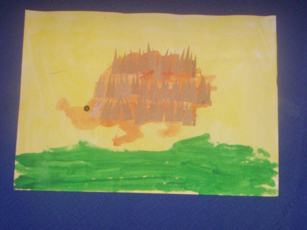 My son's early artwork: Hedgehog