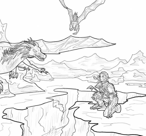 Dragon Hunter - Line Art