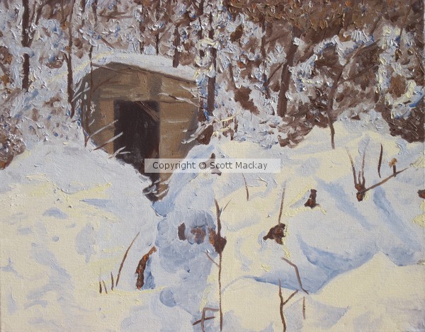 Old Smokehouse in Snow