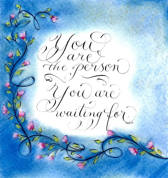 Inspirational quote calligraphy art