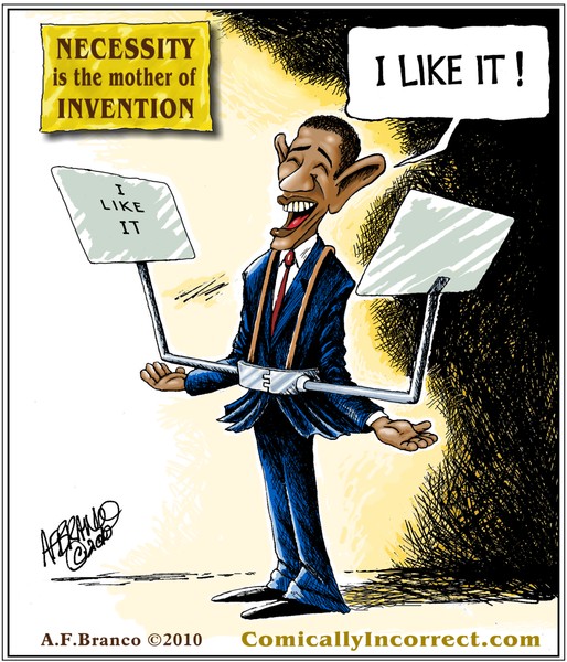 Teleprompter Obama Cartoon