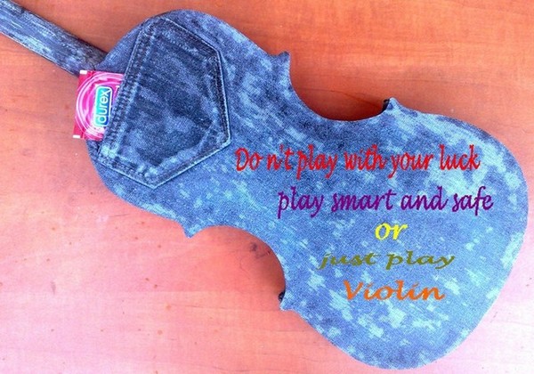 New eco - jeans -denim 4/4 playable violin back.