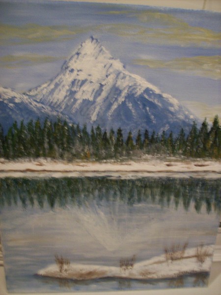 Item # 165 Winter mt. lake