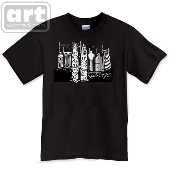 6 building in Kuala Lumpur on T-shit