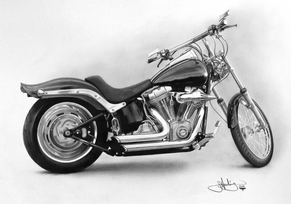 Harley Davidson Motorcycle Drawing  How To Draw Harley Davidson Bike Sketch   YouTube