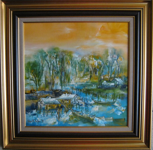 'AUTUMN TO WINTER'Oil on canvas-45/45cm