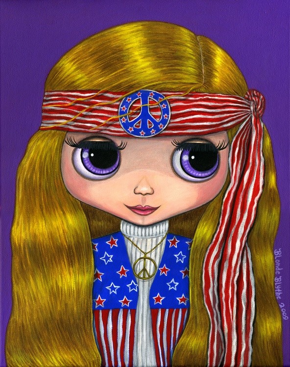 Stars and Stripes Hippie Blythe Doll