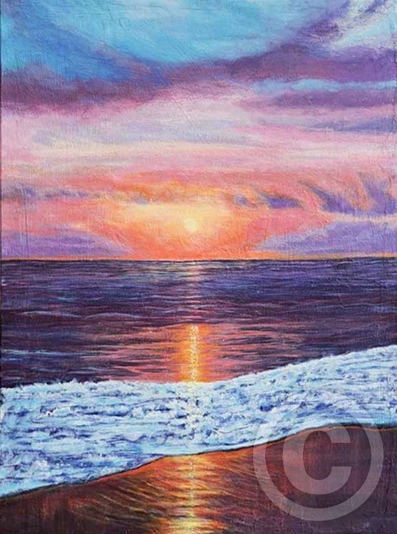 Textured Ocean Sunset