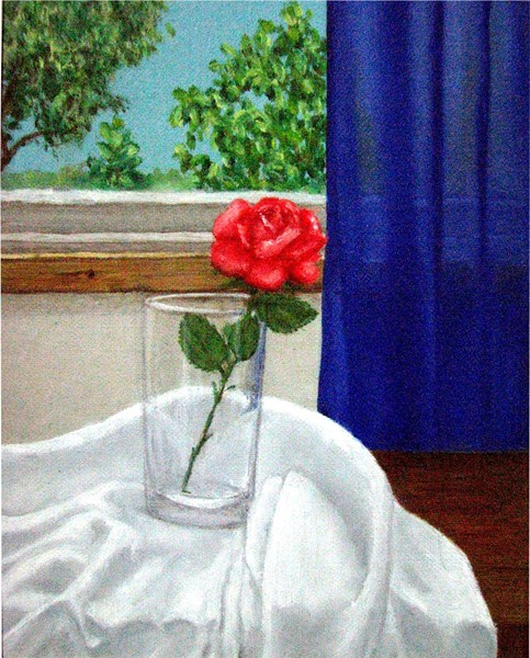 rose in a glass