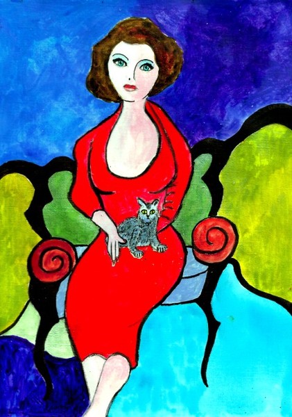 WOMAN WITH A KITTEN
