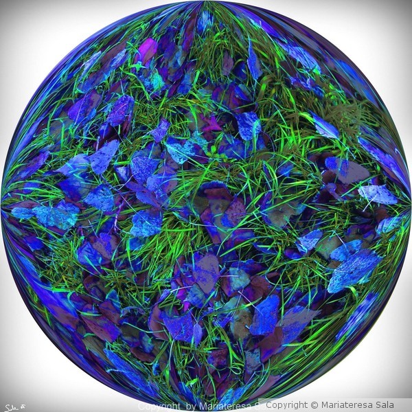 The blue leaves in sphere