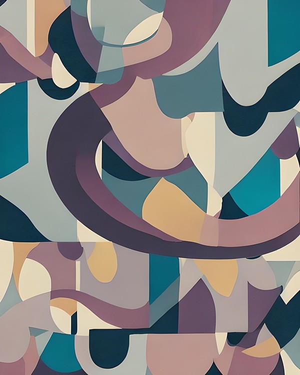 Muted tones mixed abstract shapes
