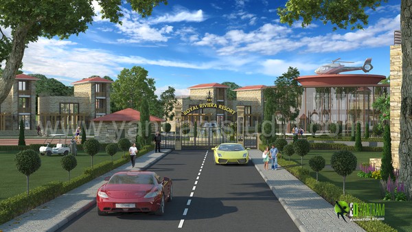 3D Exterior Architectural Rendering Resort